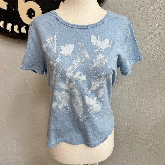 J. CREW Fitted Spring Garden Herb Tee Blue Mist - Picture 5 of 8